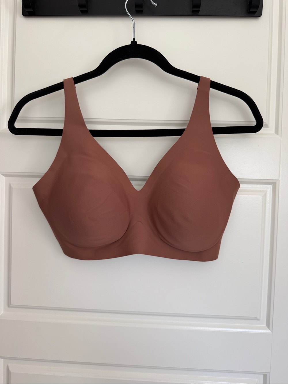 knix V Neck Revolution Molded Wireless Bra - Rust Brown